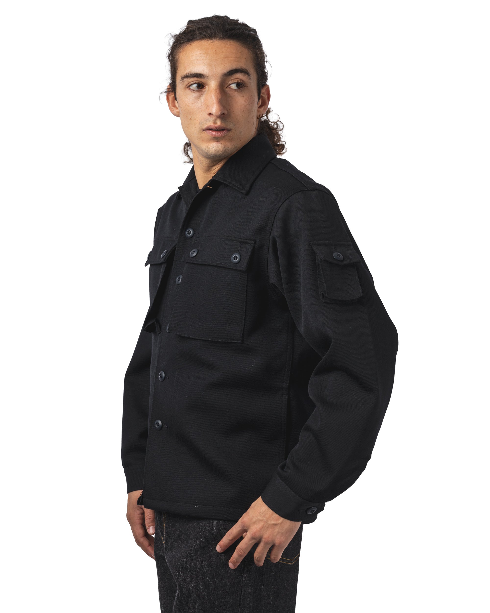 MIL Shirt Jacket Wool Elastic