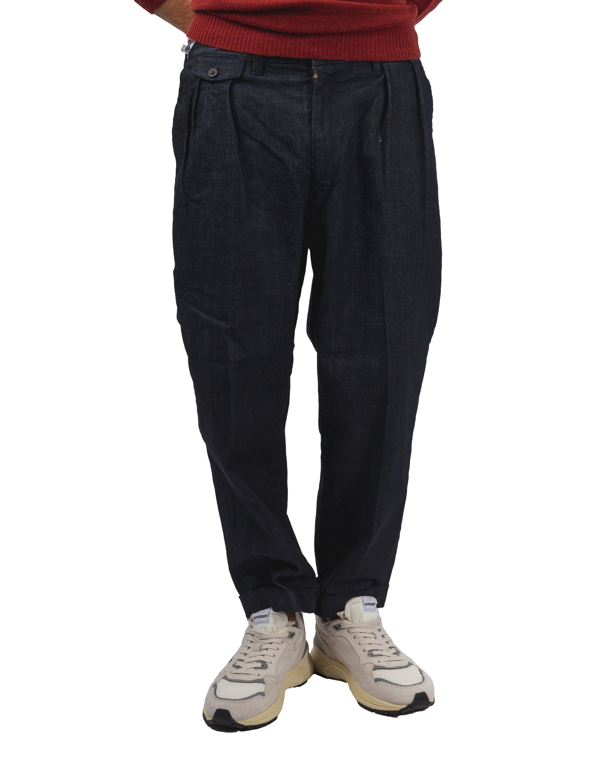 2 Pleats Tapered Denim