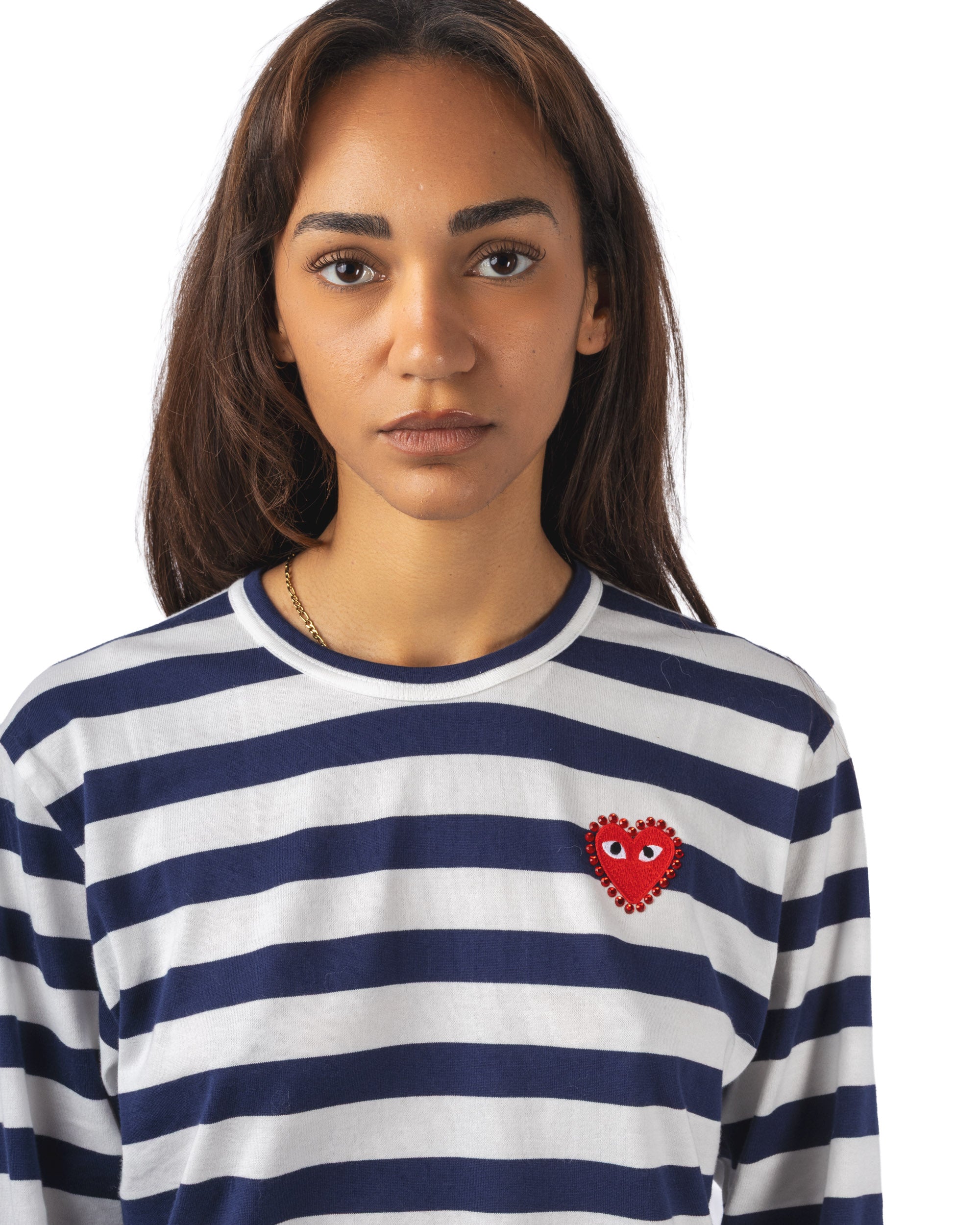 Stripe Emblem x Rhinestone L/S