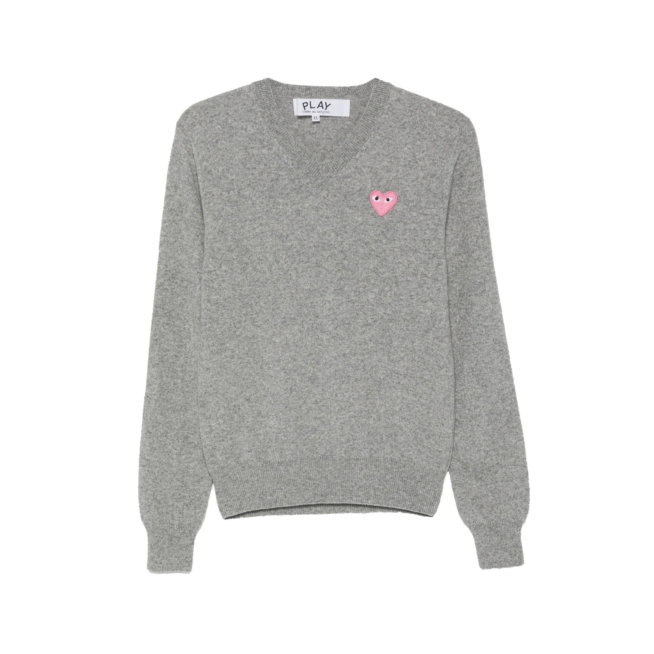 Pink Heart V-Neck Jumper