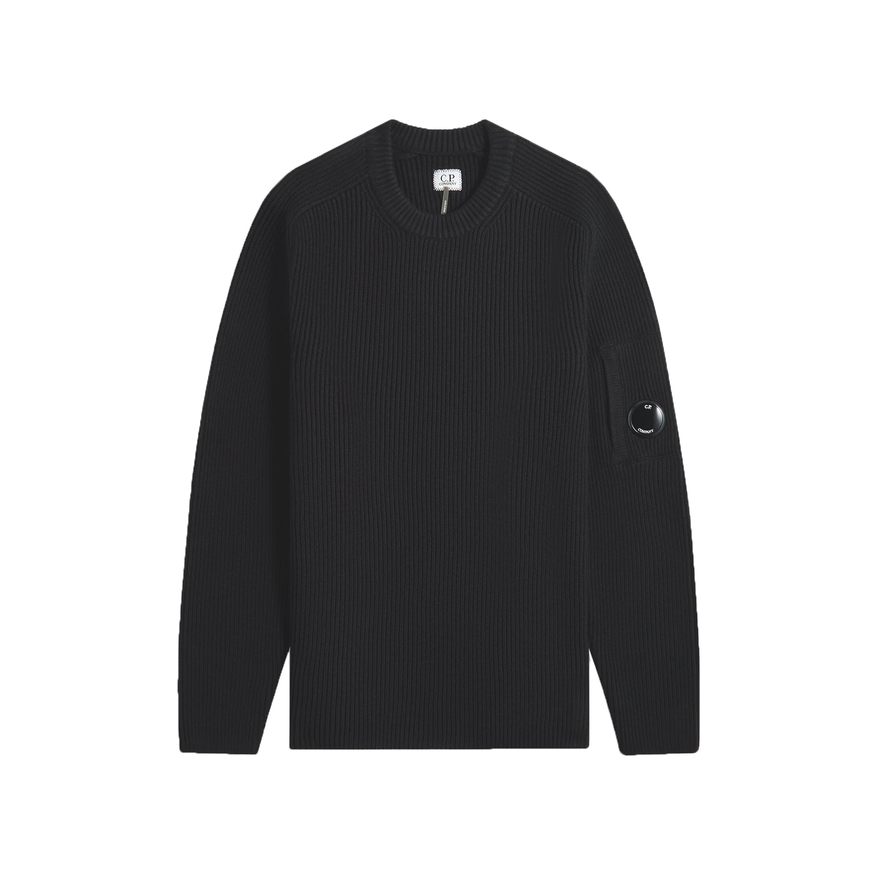 Waffle Knit Cotton Crewneck Lens Sweater