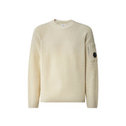 Waffle Knit Cotton Crewneck Lens Sweater
