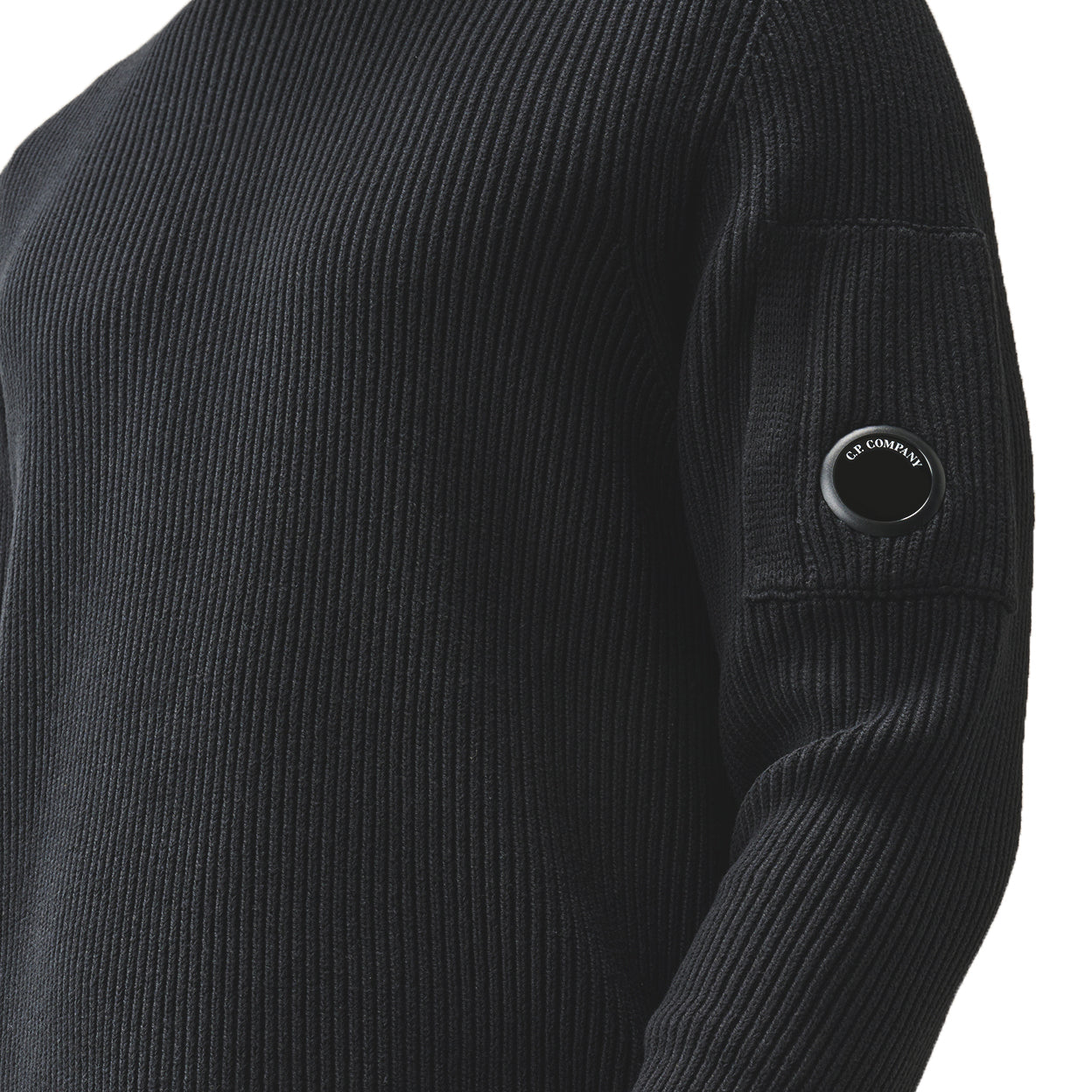 Full Rib Cotton Crewneck Lens Sweater