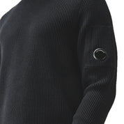 Full Rib Cotton Crewneck Lens Sweater