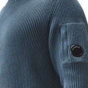 Full Rib Cotton Crewneck Lens Sweater