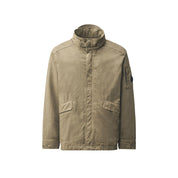 Twill Mixed Hooded Zip Jacket