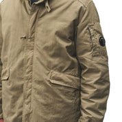 Twill Mixed Hooded Zip Jacket