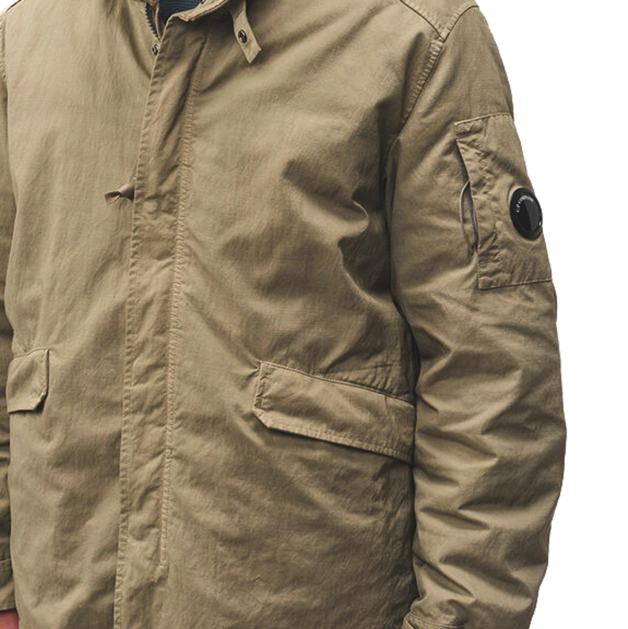 Twill Mixed Hooded Zip Jacket