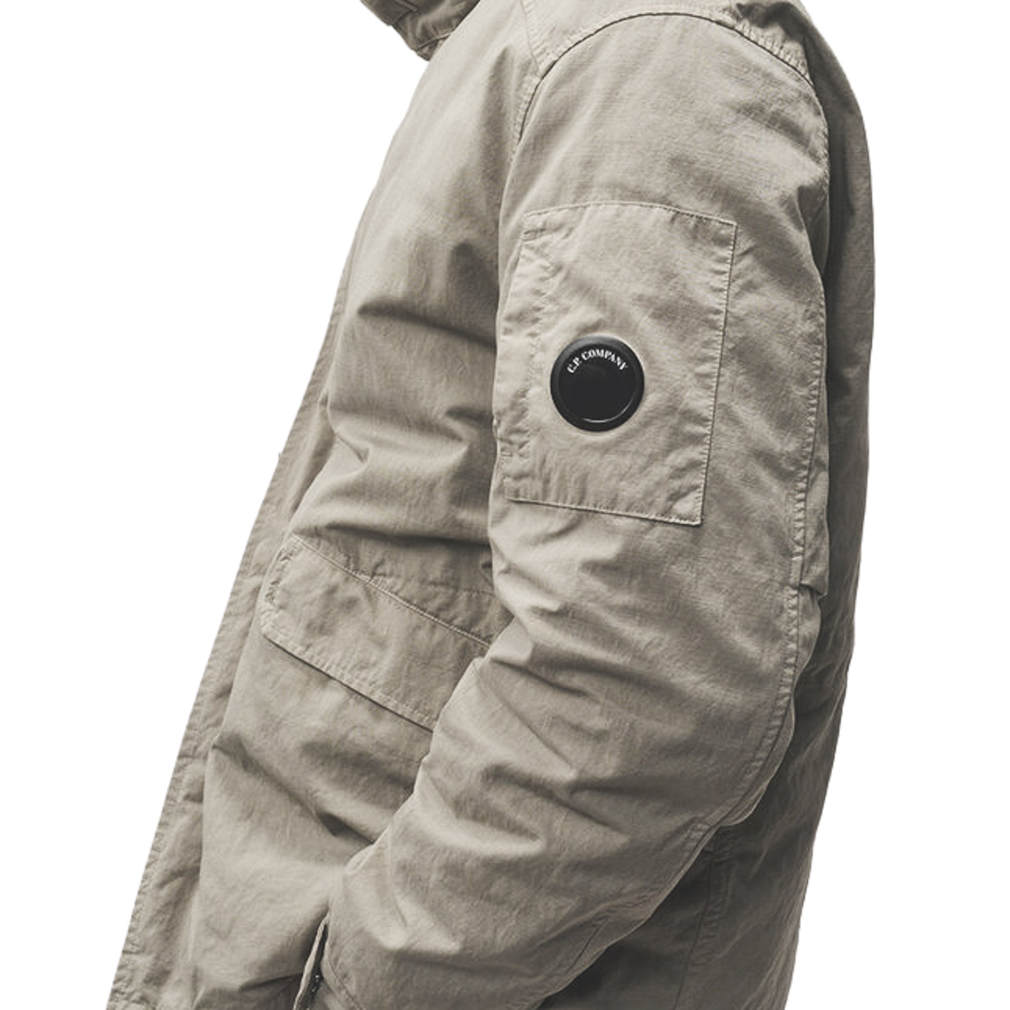 Twill Mixed Hooded Zip Jacket