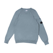 Cotton/Nylon Crewneck Lens Sweater