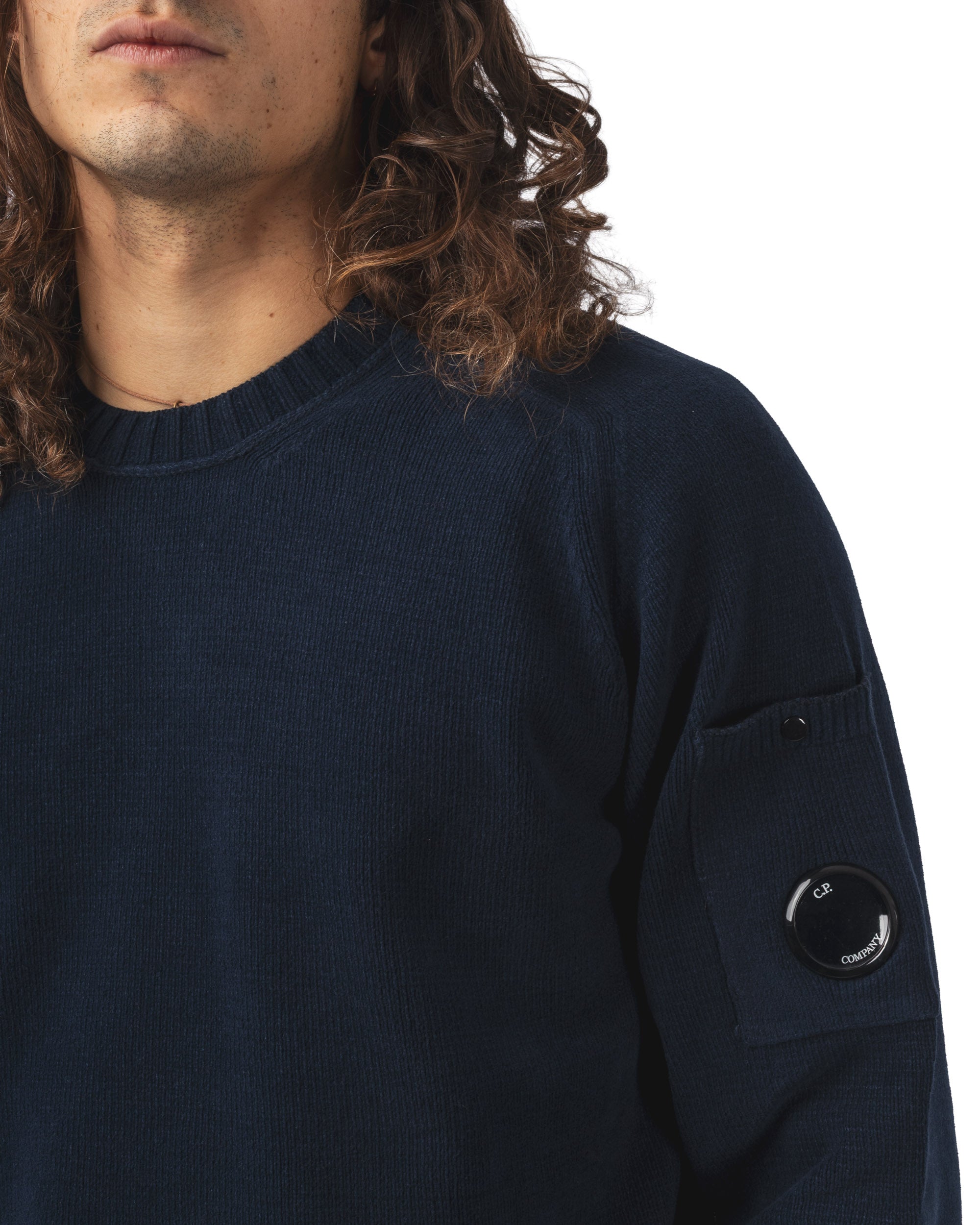 COTTON CHENILLE CREWNECK LENS SWEATER