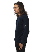 COTTON CHENILLE CREWNECK LENS SWEATER