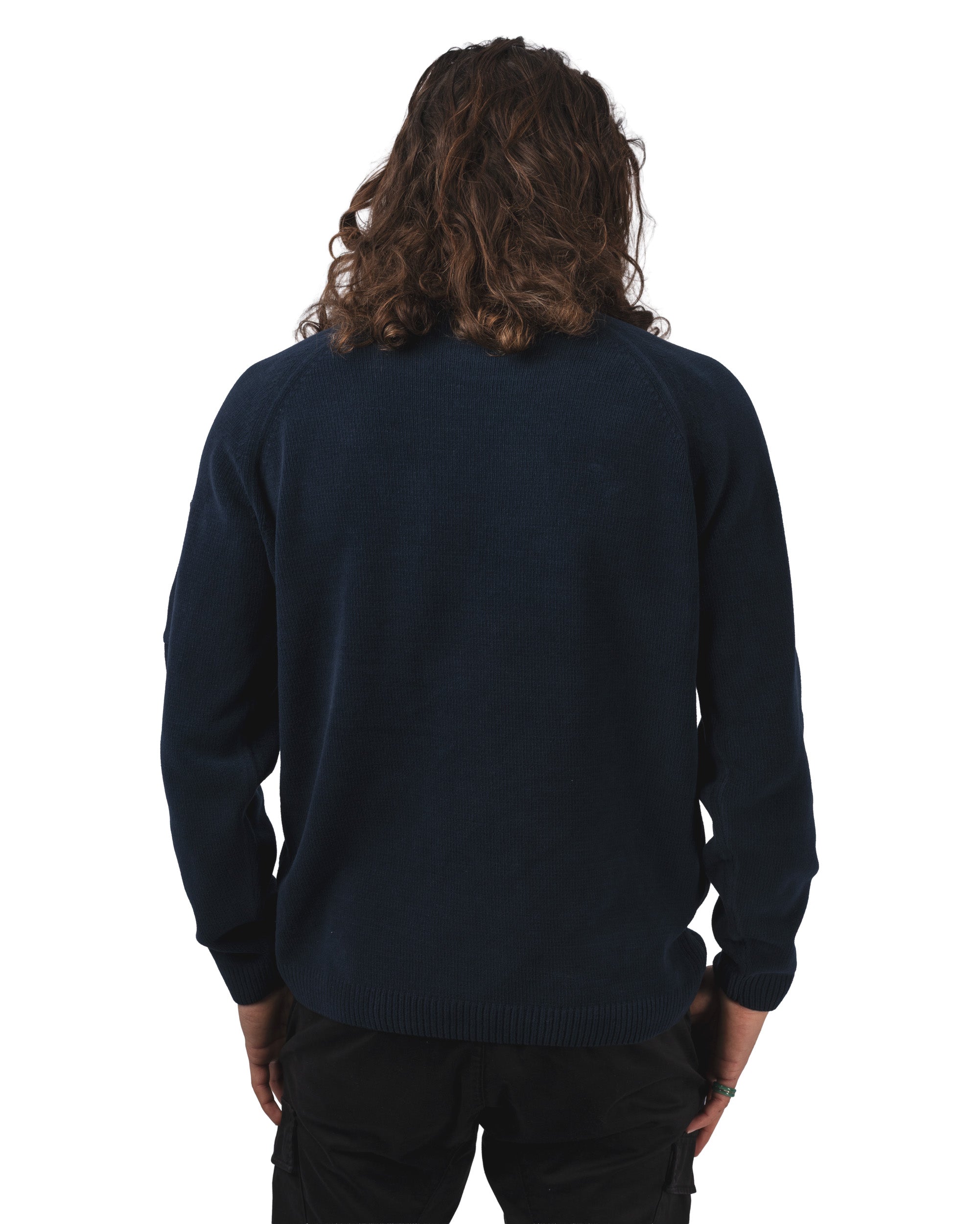 COTTON CHENILLE CREWNECK LENS SWEATER