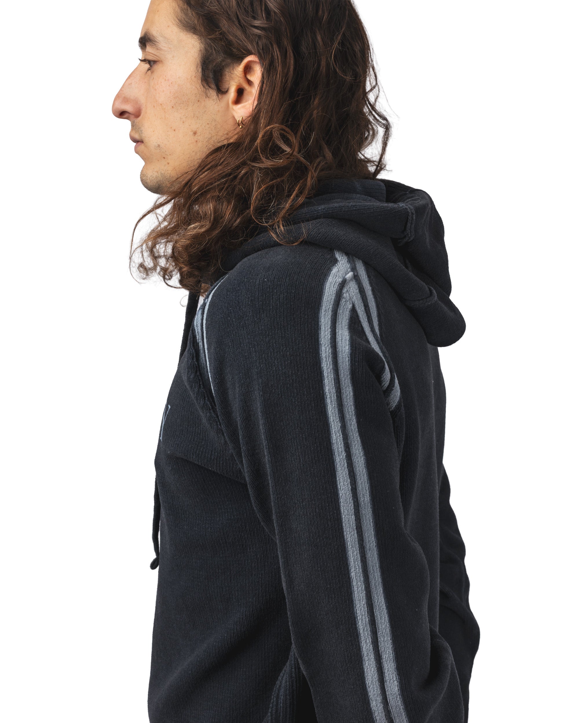 COTTON CHENILLE DOUBLE DYED HOODED SWEATER