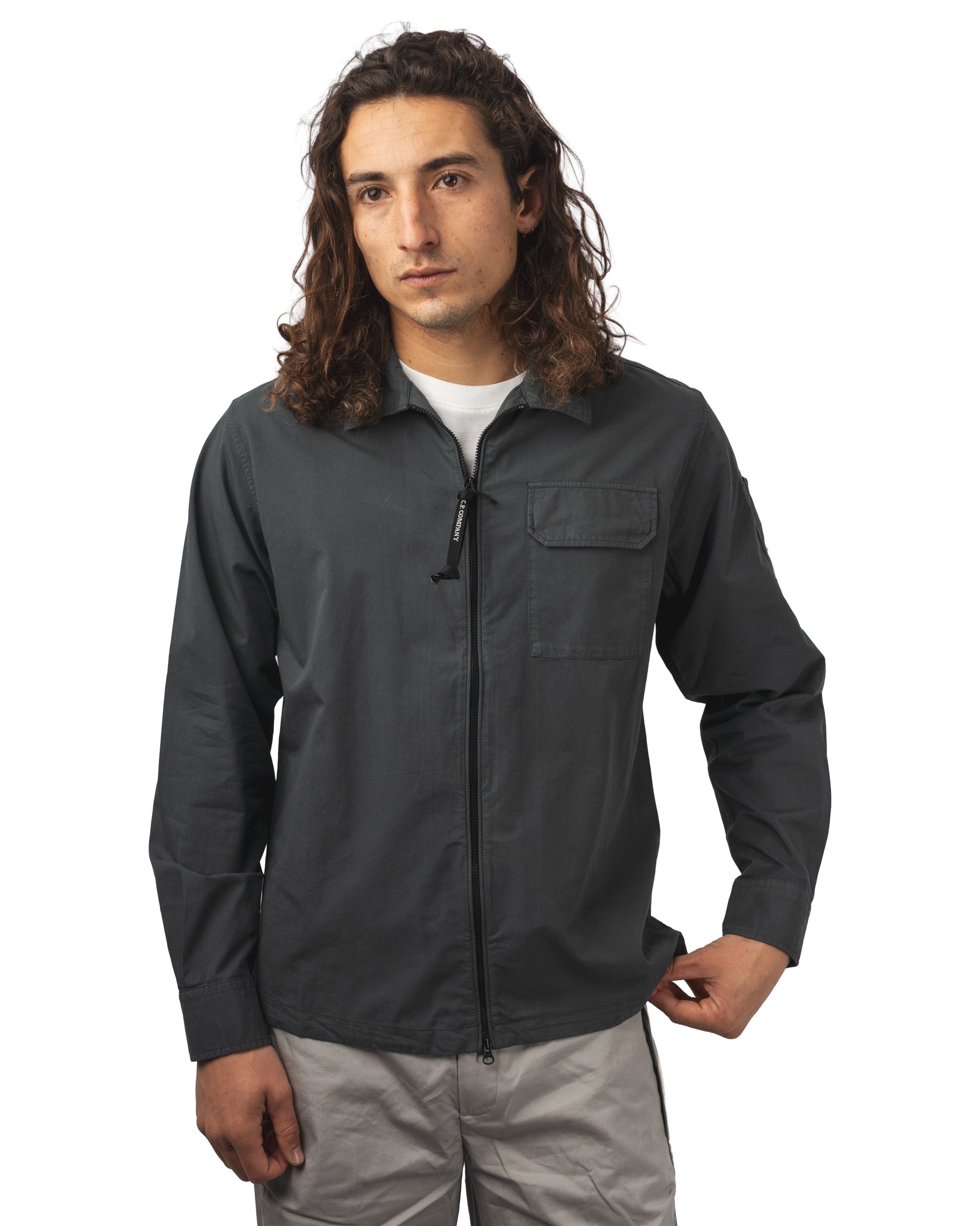 ORGANIC GABARDINE ZIPPED LENS OVERSHIRT