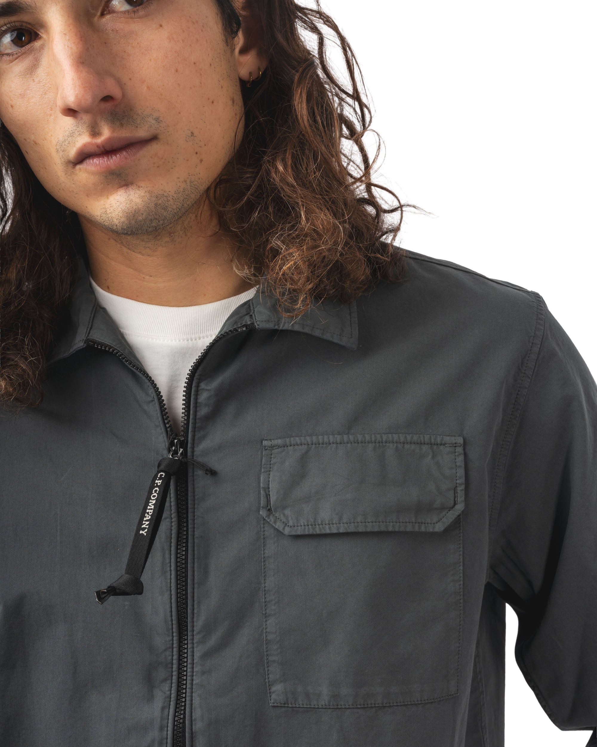 ORGANIC GABARDINE ZIPPED LENS OVERSHIRT