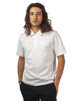 METROPOLIS SERIES MERCERIZED JERSEY SHORT SLEEVE HALF ZIP POLO