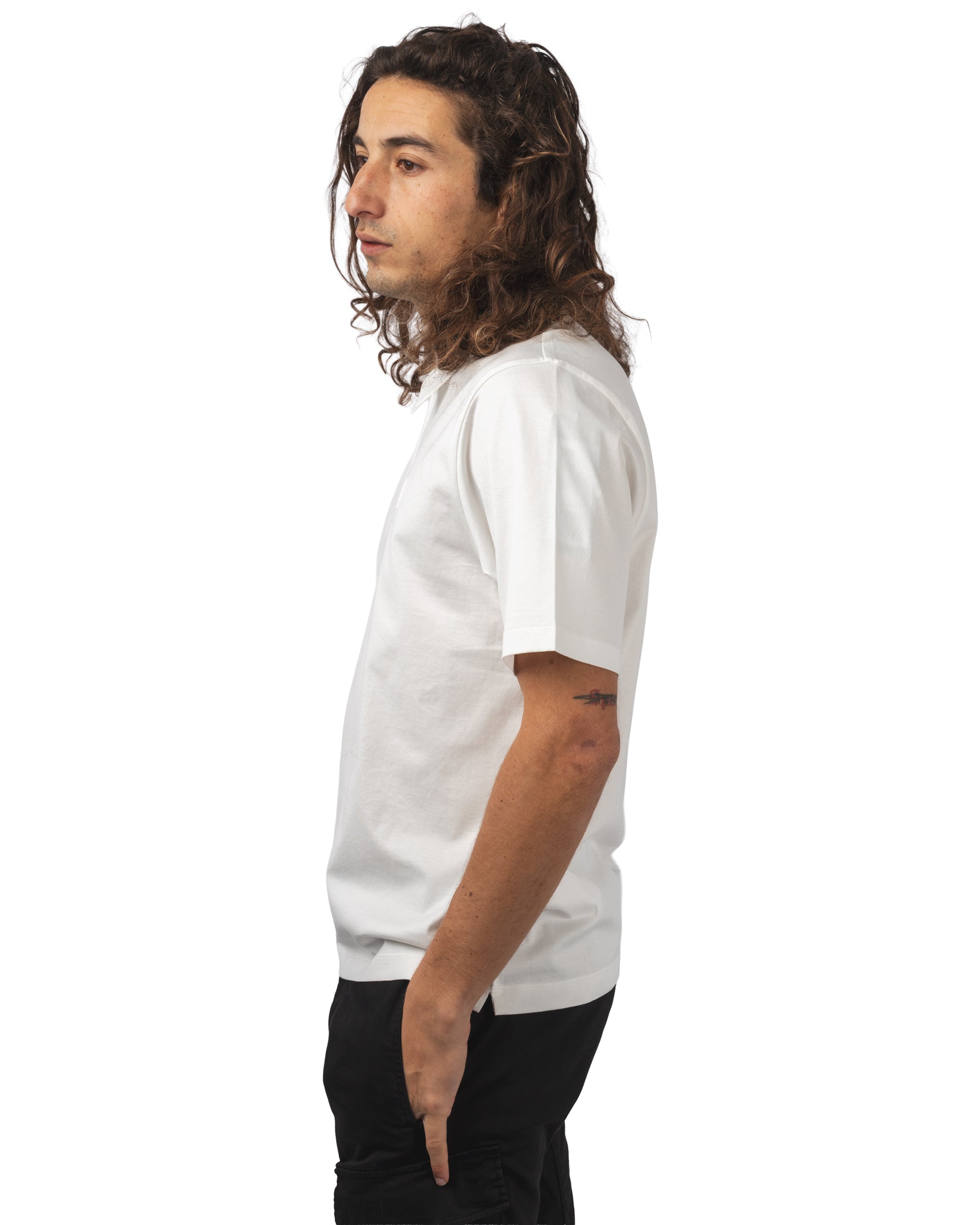 METROPOLIS SERIES MERCERIZED JERSEY SHORT SLEEVE HALF ZIP POLO