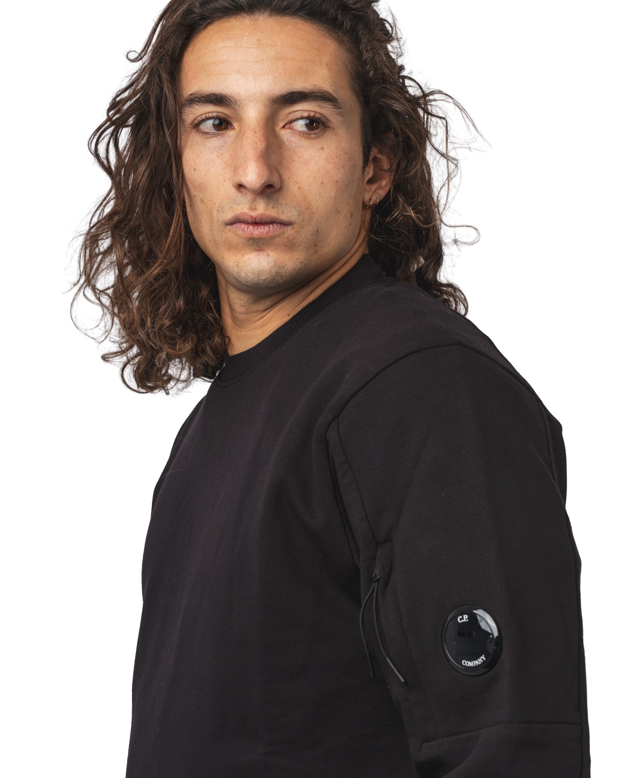 Diagonal Raised Fleece Crewneck Lens Sweatshirt