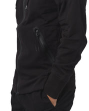 Diagonal Raised Fleece Hooded Full Zip Sweatshirt