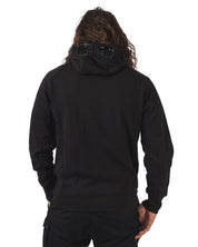 Diagonal Raised Fleece Hooded Full Zip Sweatshirt