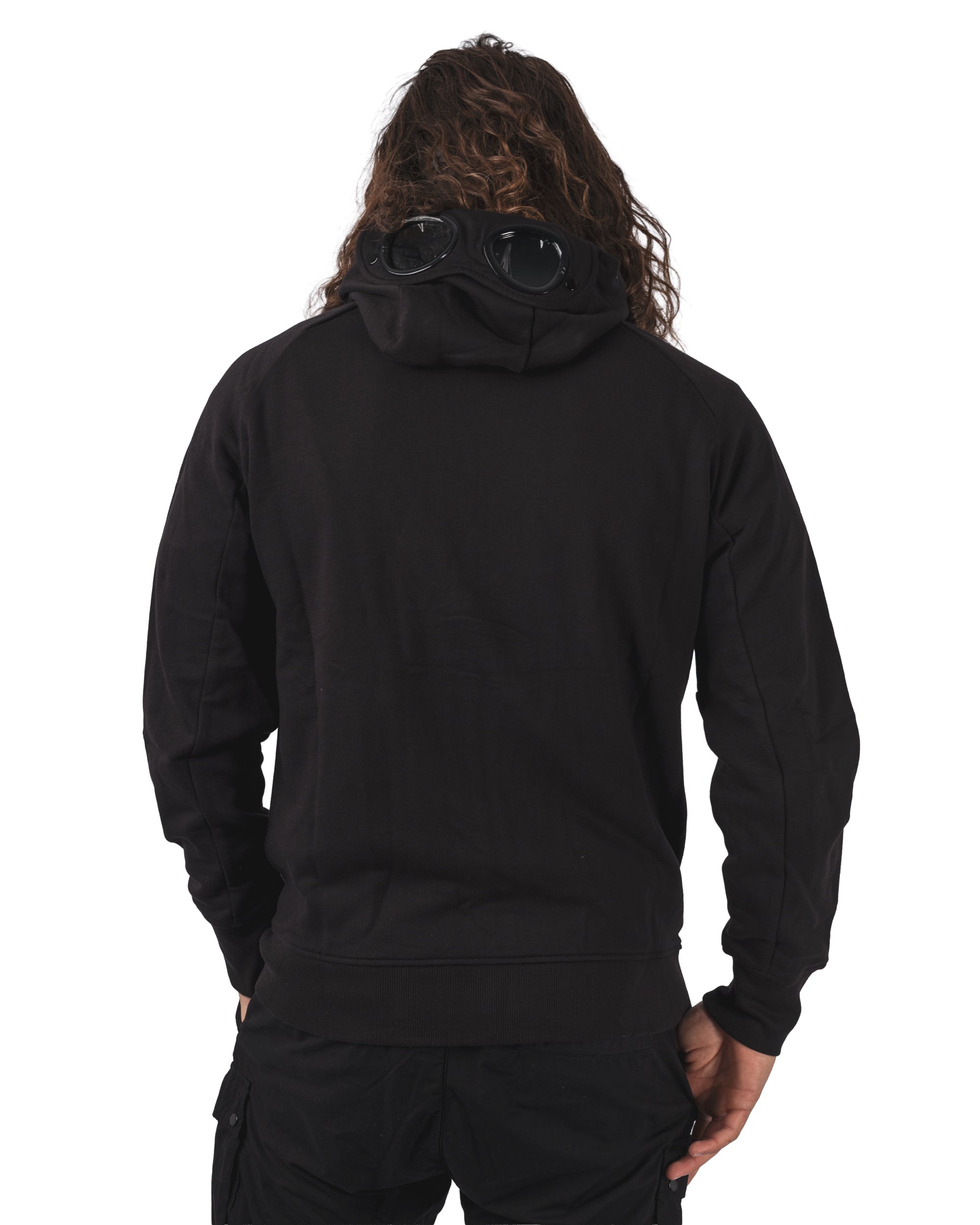 Diagonal Raised Fleece Hooded Full Zip Sweatshirt