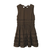 Reed Drop Waist Ruffle Midi Dress