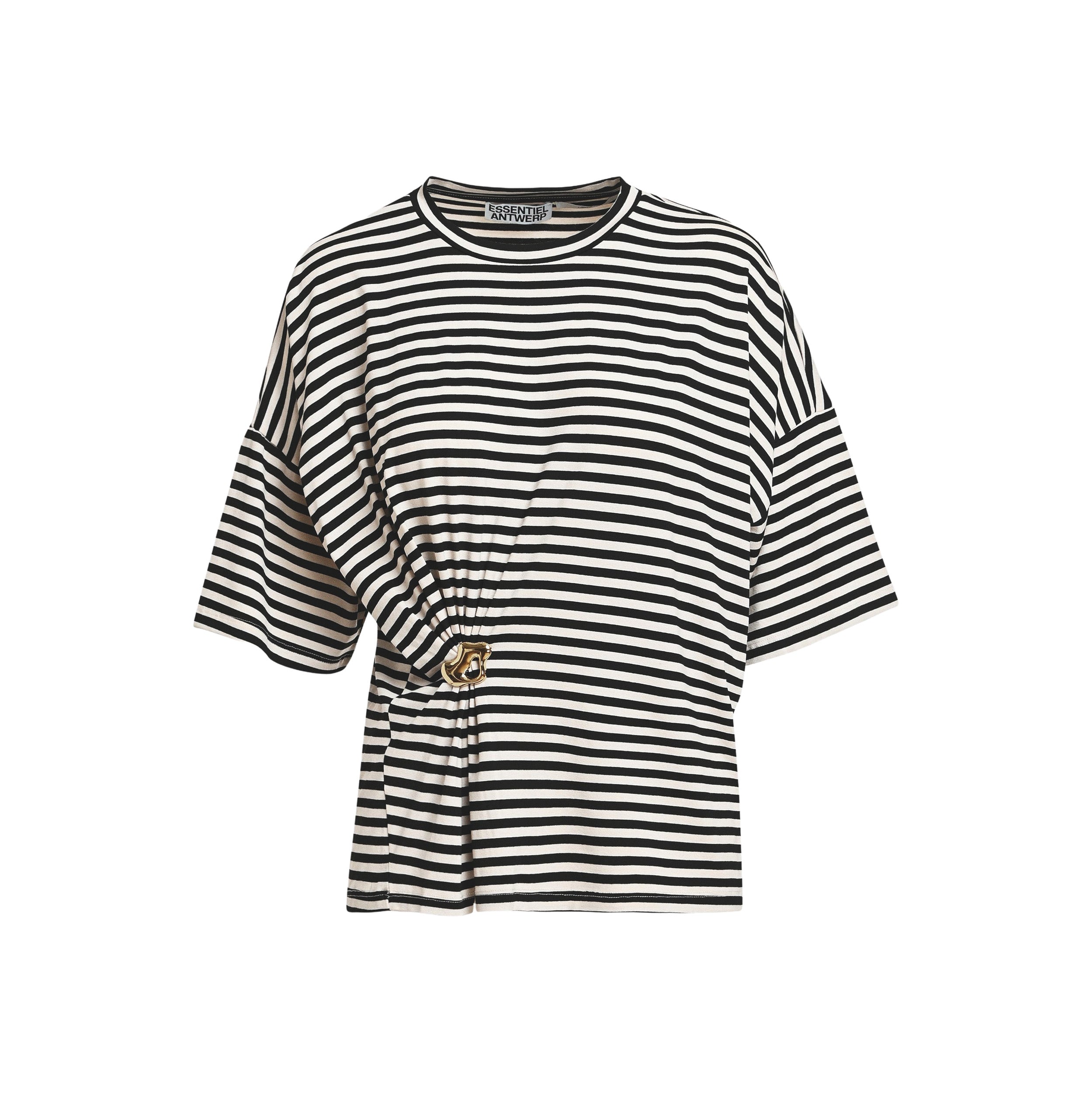 Kriss Striped T-Shirt With Brooch