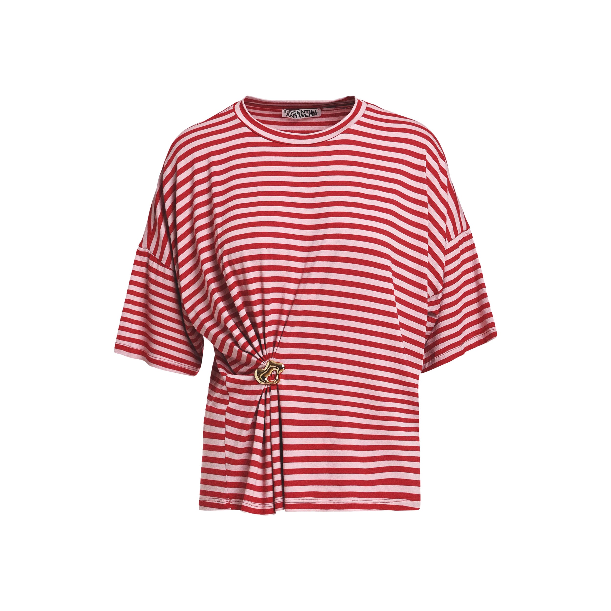 Kriss Striped T-Shirt With Brooch
