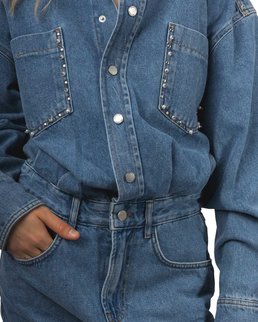 Ilene Embo Denim Dress