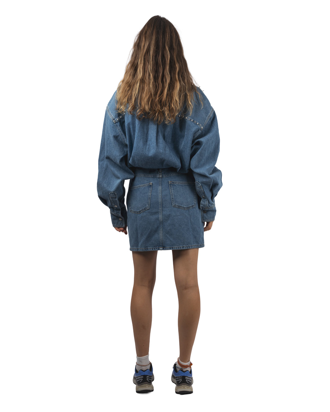 Ilene Embo Denim Dress