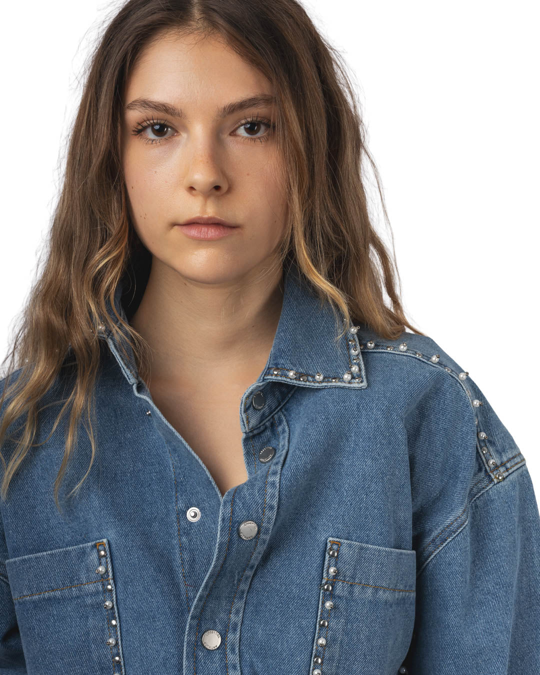 Ilene Embo Denim Dress