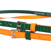 Jocoduo Double Faux Croco Leather Belt
