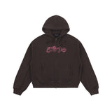 Distressed Terry Zip Hoodie