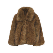 Kastanje Foax Fur Coat
