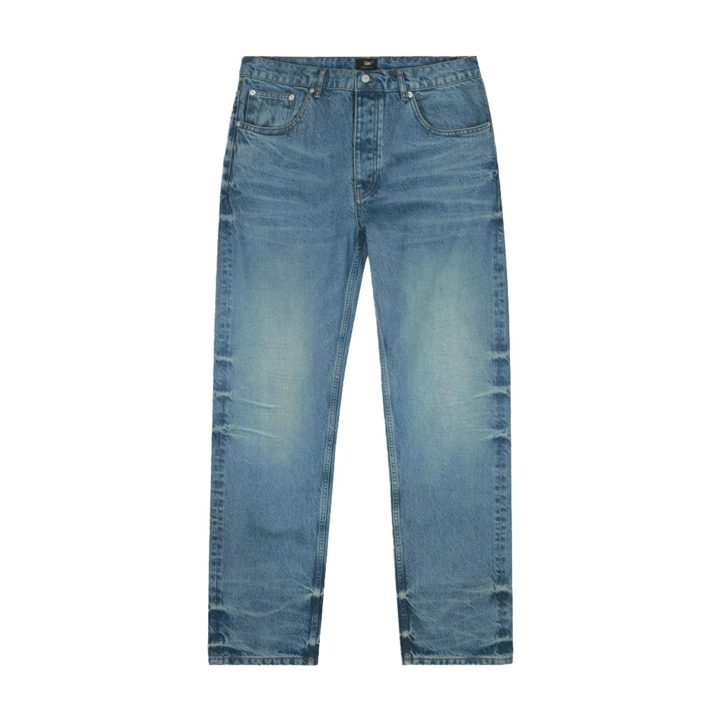 Aqua Whiskers Straight Leg Denim Pants