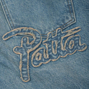 Aqua Whiskers Straight Leg Denim Pants