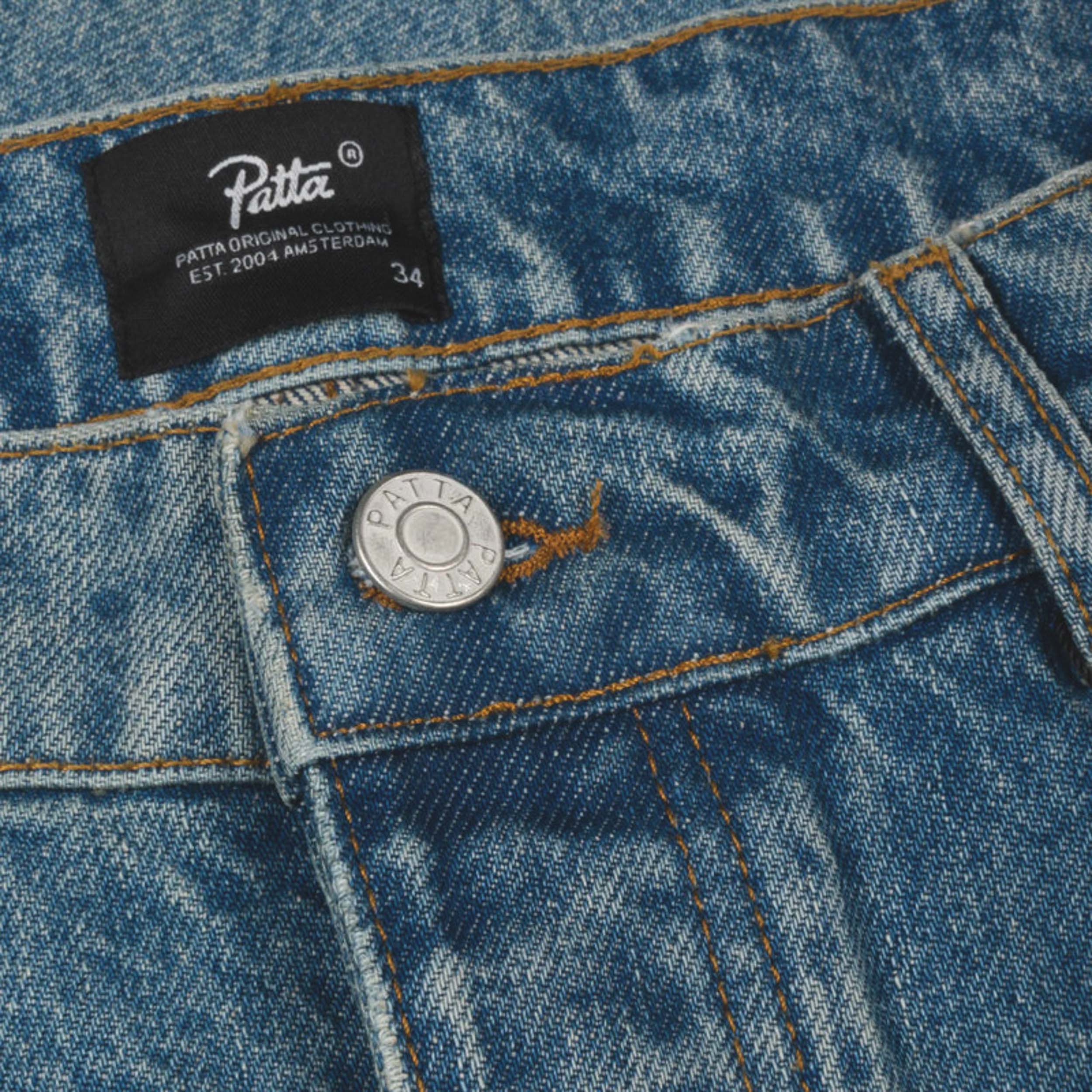 Aqua Whiskers Straight Leg Denim Pants