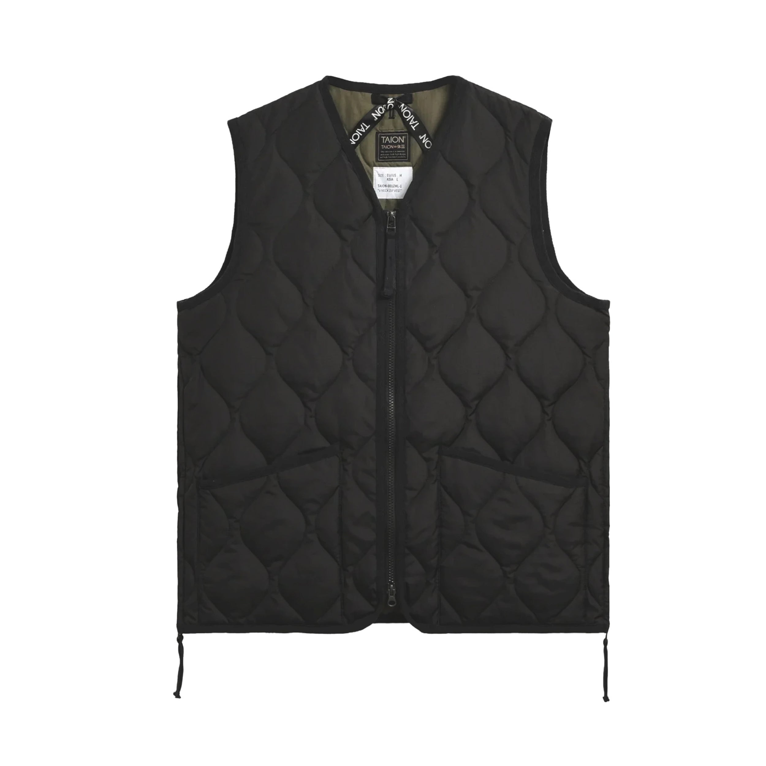 Unisex Military Zip V Neck Down Vest