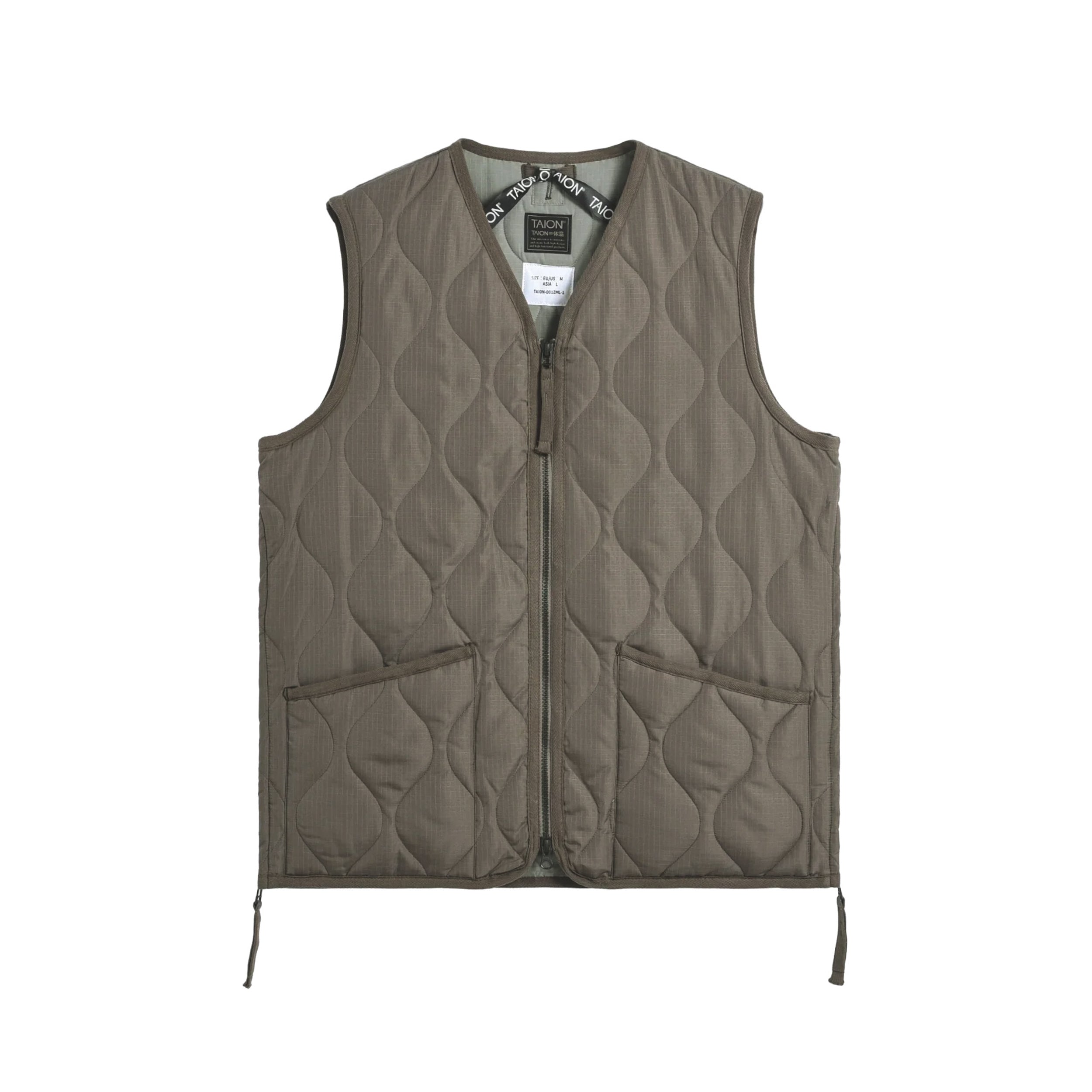 Unisex Military Zip V Neck Down Vest