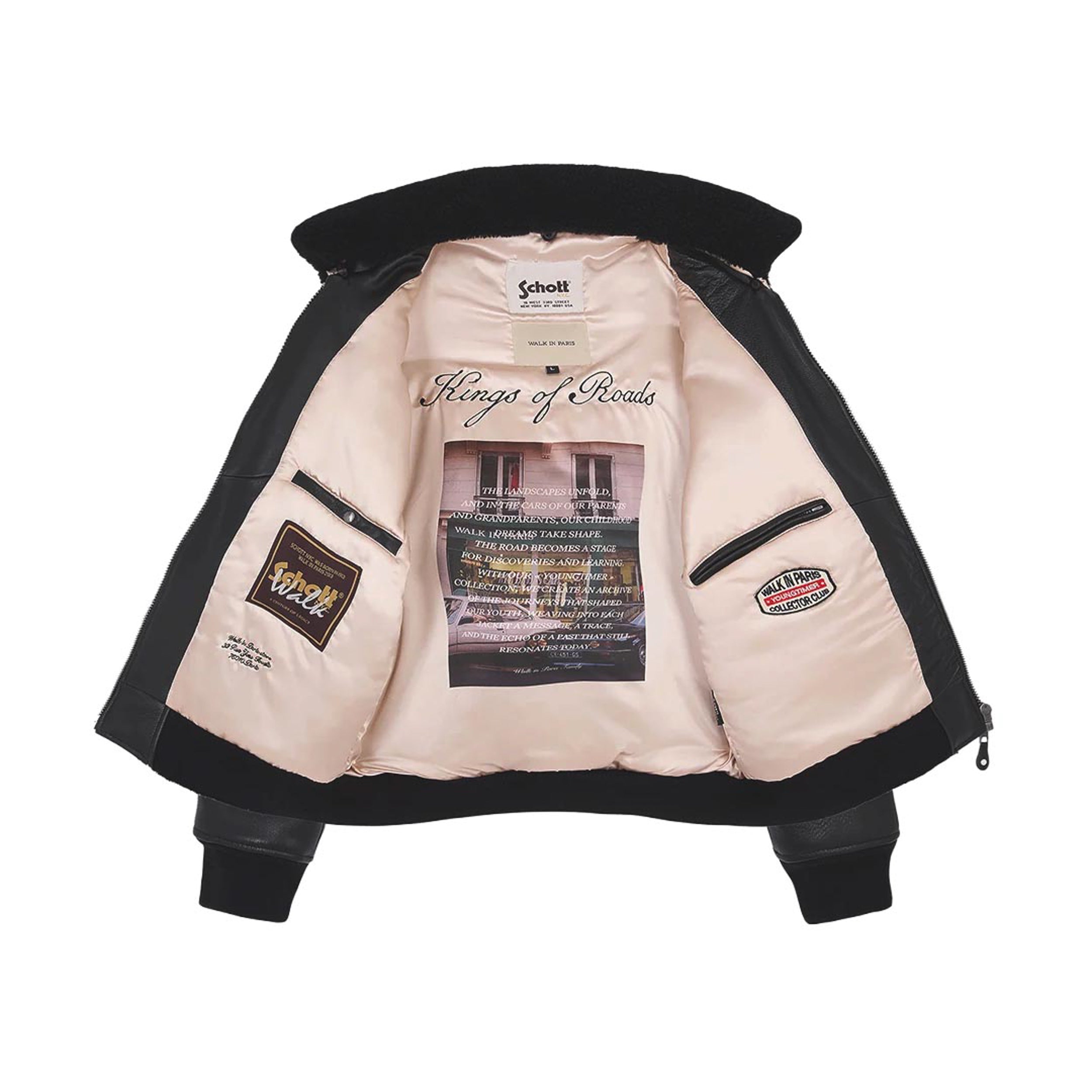 Walk in Paris X Schott NYC - The Black Flight Jacket